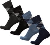 Bamboe Sokken | Geruite Sokken | Anti-zweet Sokken | Naadloze Sokken | Heren Sokken | Dames Sokken | 4 Paar - Kleurmix | Maat: 35-38 | Merk: Bamboosa