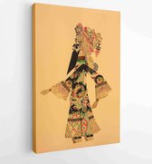 Canvas schilderij - Traditional Chinese paper-cut works, closeup of photo -  Productnummer 510577309 - 115*75 Vertical