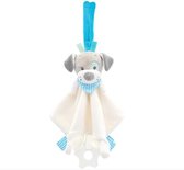 Littlecutiez - Knuffeldoek  Binky - Labeldoekje - Kraamcadeau -Knuffeldoekje - Baby - Blauw - Wit - Hond - Knuffeldier