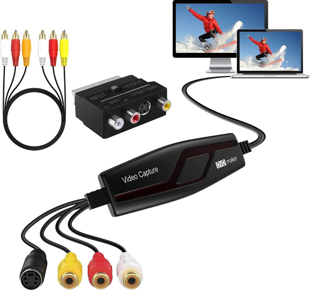 USB Video Grabber Windows 10 / Mac – Video Capture / Converter – VHS  Videoband... | bol.com