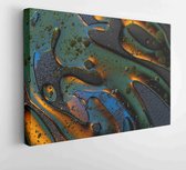 Canvas schilderij - Bubbles world colorful macro oil drops in water surface background  -     1376739743 - 50*40 Horizontal