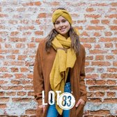 LOT83 | Fijn gebreide knitted, Lange Sjaal | Fem Okergeel