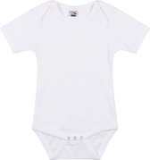 Basic rompertje wit voor babys - katoen - 240 grams - basic witte baby rompers / kleding 80 (9-12 maanden)