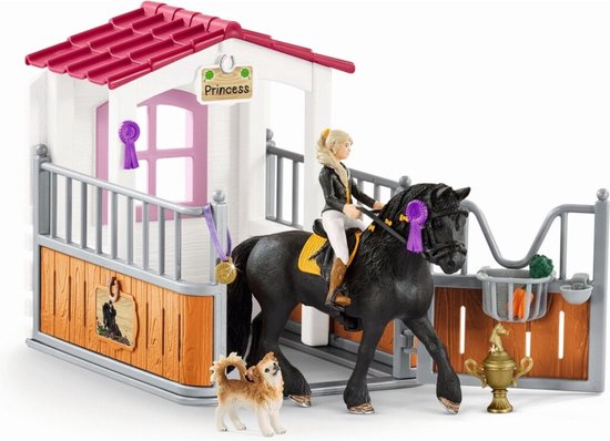 schleich HORSE CLUB - Speelfigurenset - Paardenstal met Horse Club Tori & Princess - Kinderspeelgoed voor Jongens en Meisjes - 5 tot 12 jaar - 14 Onderdelen - 42437