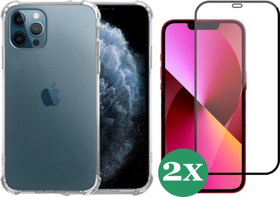 Etui iPhone 11 Pro - Etui silicone transparent - 2x iPhone 11 Pro Protecteur d'écran en verre