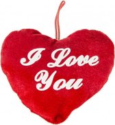 knuffel hart I love you 14 cm rood