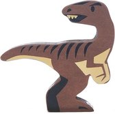 dinosaurus velociraptor 8 cm hout bruin