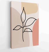 Canvas schilderij - Botanical wall art vector set. Foliage line art drawing with abstract shape. 4 -    – 1861710922 - 80*60 Vertical