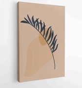 Canvas schilderij - Summer tropical wall arts vector. Palm leaves, coconut leaf, monstera leaf, line arts 3 -    – 1922510708 - 115*75 Vertical