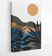 Canvas schilderij - Mountain and Botanical wall art vector set. Earth tones landscapes wallpaper 3 -    – 1924982633 - 50*40 Vertical