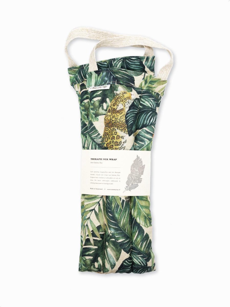 Goedkoopste Warmtekussen Nek - Jungle print - Duurzaam cadeau - Kersenpitten