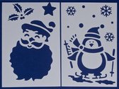 sjablonen pinguin/kerstman 16 x 25 cm PVC 2 stuks