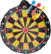 magnetisch dartbord 25 cm met 3 pijlen zwart/geel