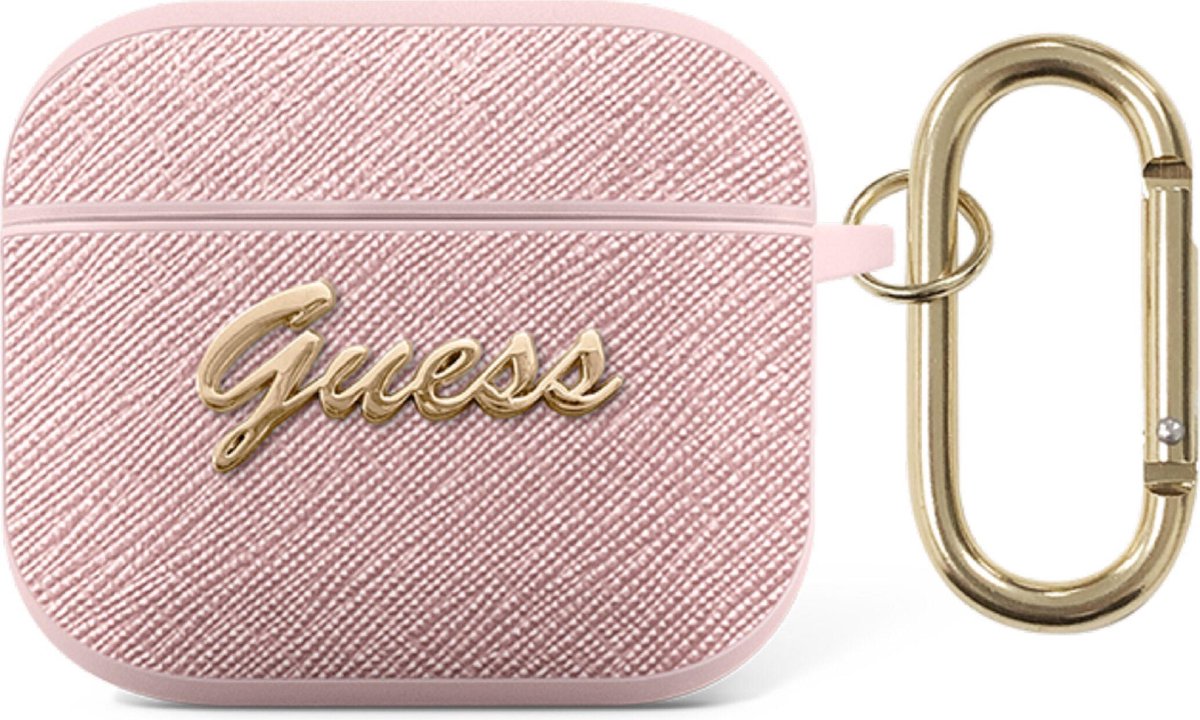 Guess Saffiano Logo AirPods 3 Case - Pink
