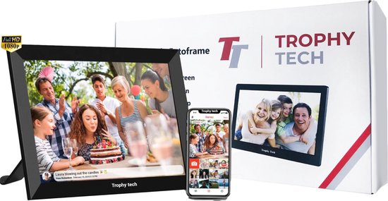 Trophy Tech® 10 inch Frameo Digitale Fotolijst met Wifi – Digitaal Fotolijstje & Fotokader - Met Screenprotector en Schoonmaakdoekje