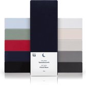 Blumtal Hoeslaken - Fitted Sheet - Jersey - Katoen -  140 x 200 x 30 cm - Donker Oceaan Blauw
