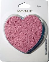 Wynie - 2 Gezichtsreiniging Spons / Facial Pad - Blauw/Roze - Hart - In blisterverpakking