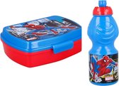 Spiderman broodtrommel en bidon - rood/blauw - Spider-Man lunchset