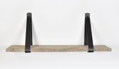 Étagère murale Barnwoodweb | Bibliothèque échafaudage bois | Ceintures en cuir d' étagère | Ceintures en cuir pour étagère murale | 100 cm| Etagère murale échafaudage bois