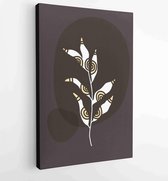 Canvas schilderij - Botanical and gold abstract wall arts vector collection. 1 -    – 1880158282 - 50*40 Vertical