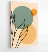 Canvas schilderij - Abstract, art, autumn, background, boho, botanical, brown, card, decor, design 3 -    – 1871676787 - 50*40 Vertical