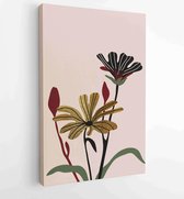 Canvas schilderij - Botanical and gold abstract wall arts vector collection. 1 -    – 1877836594 - 50*40 Vertical