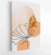 Canvas schilderij - Golden lotus and abstract wall arts vector collection. 1 -    – 1875718870 - 50*40 Vertical