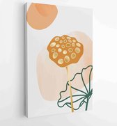 Canvas schilderij - Golden lotus and abstract wall arts vector collection. 3 -    – 1875718870 - 80*60 Vertical
