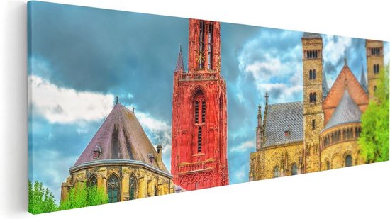 Artaza Canvas Schilderij Basiliek van Sint Servaas in Maastricht - 120x40 - Groot - Foto Op Canvas - Canvas Print