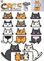 muurstickers Cats A3 vinyl 2 stuks