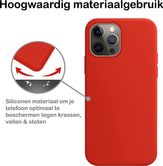 Coque adaptée pour iPhone 13 Pro Coque en Siliconen – Coque adaptée pour iPhone 13 Pro Coque – Rouge – Lot de 2