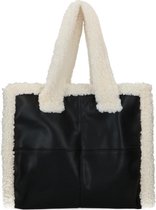 Sacha - Zwarte shopper met teddy details