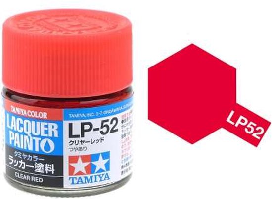 Tamiya LP-52 Red - Clear - Gloss - Lacquer Paint - 10ml Verf potje
