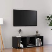 Tv-meubel 107x35x37 cm spaanplaat hoogglans zwart