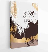 Canvas schilderij - Gold Mountain wall art vector set. Earth tones landscapes backgrounds set with moon and sun. 1 -    – 1848379459 - 40-30 Vertical