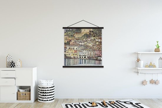 Porte-affiche avec affiche - Affiche scolaire - Paysage - Gustav Klimt - 90x90 cm - Lattes noires
