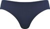 Donkerblauwe slip met verticale streepjes.