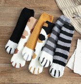 Fkuffy sokken dames - 3 paar - warme sokken - huissokken - mix - wit / bruin / grijs - 36-40 - zacht