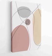 Canvas schilderij - Earth tones organic shape Art design for poster, print, cover, wallpaper, Minimal and natural wall art. Vector illustration. 3 -    – 1834692112 - 40-30 Vertica