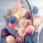 Licht snoer lichtslinger - lampjes - Cotton balls lights  - sfeerverlichting -  feestverlichting  - warm wit - 20 led lampen op battterij - 3 meter