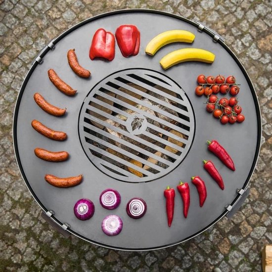 CookKing Grillplaat met grillrooster voor vuurschaal 100 cm - Buiten koken - Staal -... | bol.com