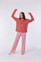 Woody Meisjes-Dames pyjama roze - maat 140/10J