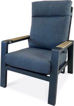 PAZOON Chaise de jardin réglable Como Lounge en aluminium et teak| Gris