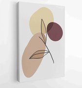 Canvas schilderij - Foliage line art drawing with abstract shape. Abstract Plant Art design for print, cover, wallpaper, Minimal and natural wall art. 2 -    – 1823785502 - 115*75