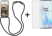 OnePlus 7 Pro hoesje met koord transparant shock proof case - 1x OnePlus 7 Pro screenprotector UV