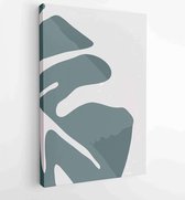 Canvas schilderij - Foliage line art drawing with abstract shape. Abstract Plant Art design for print, cover, wallpaper, Minimal and natural wall art. Vector illustration. 3 -    –