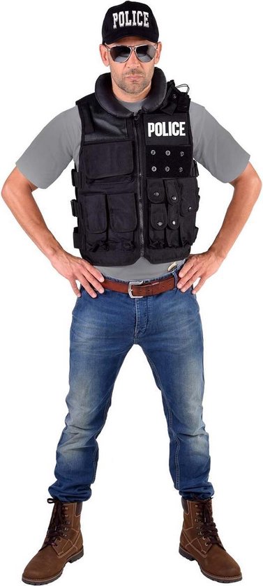 dosis Roei uit kijk in Magic Design Vest Politie Heren Polyester Zwart One-size | bol.com