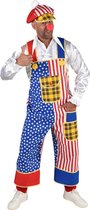 Magic By Freddy's - Clown & Nar Kostuum - Tuinbroek Clown Donald USA - Man - blauw,rood - Extra Small / Small - Carnavalskleding - Verkleedkleding