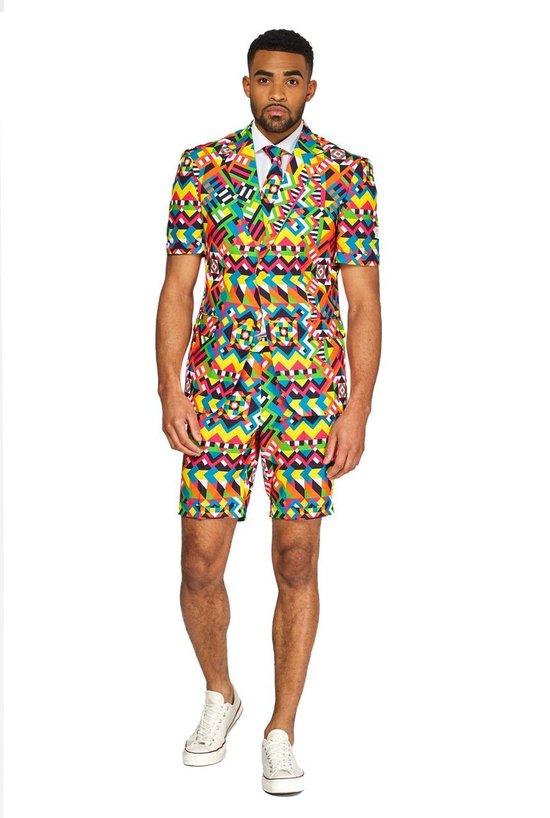 OppoSuits Abstractive - Zomerpak voor heren - Meerkleurig - Carnaval - Festivals - Maat 52