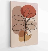 Canvas schilderij - Foliage line art drawing with abstract shape. Abstract Plant Art design for print, cover, wallpaper, Minimal and natural wall art. 3 -    – 1821354551 - 115*75